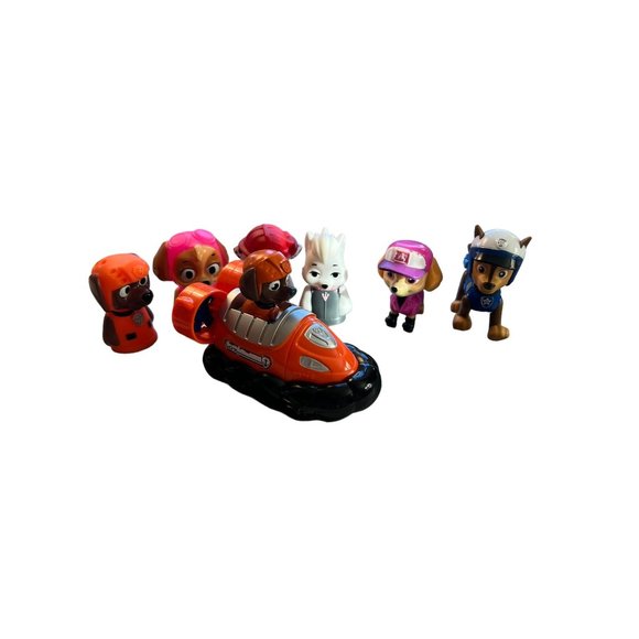 Paw Patrol Other - Lot of 7 Paw Patrol Figures Toys 4 Finger Puppets Chase Skye Zuma with Hovercraf